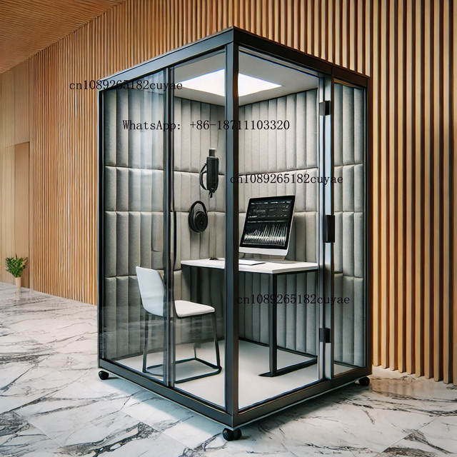 Space House Akustische Bürokapsel Modell Small Schalldichte 1-Personen Kabine in Gelb Matt - Bild 1
