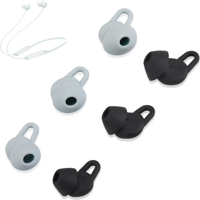 6 Stück Silikon-Ohrstöpsel in Schwarz für Huawei Freelace Pro 2 In-Ear Kopfhörer - Bild 1
