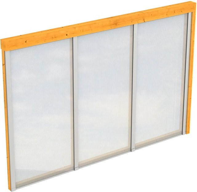 Skan Holz Seitenwand mit Polycarbonatplatten, Farbe: Eiche Hell, B/H: 305 x 200 cm - Bild 1