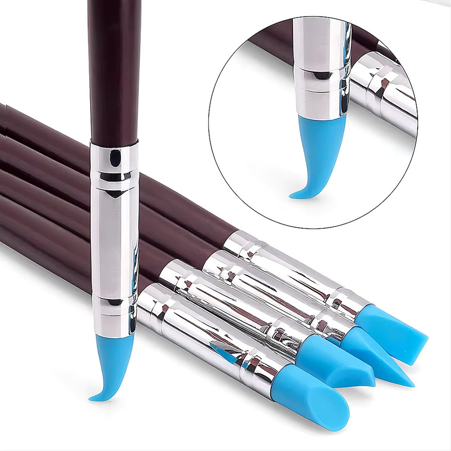 Set aus 5 oder 10 Silikon-Modellierwerkzeugen für Ton, Keramik und Nagelkunst zur Gestaltung und Schnitzerei - Bild 2