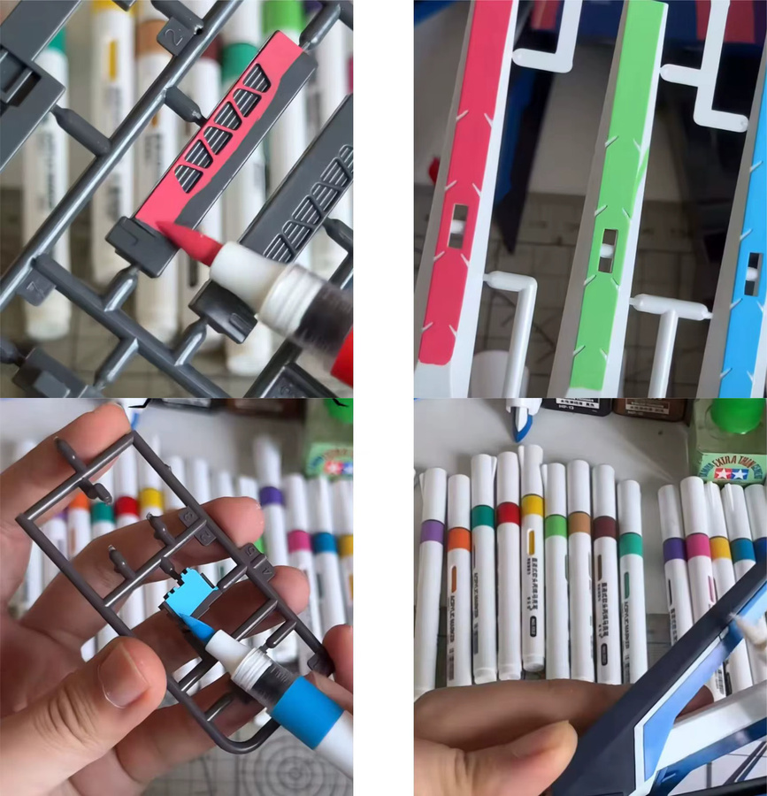 Erilles Acryl-Marker Set mit weichem Pinselaufsatz, wasserbasierte Metallic-Farbstifte in Mehrfarben - Bild 3