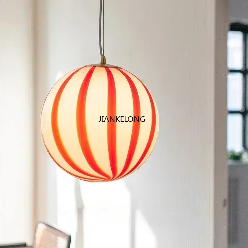 JIANKEXING Moderne Lollipop Ball Pendelleuchte aus Glas in Transparent, Runde LED Glas-Pendelleuchte für Kinderzimmer, Schlafzimmer und Wohnzimmer - Bild 3