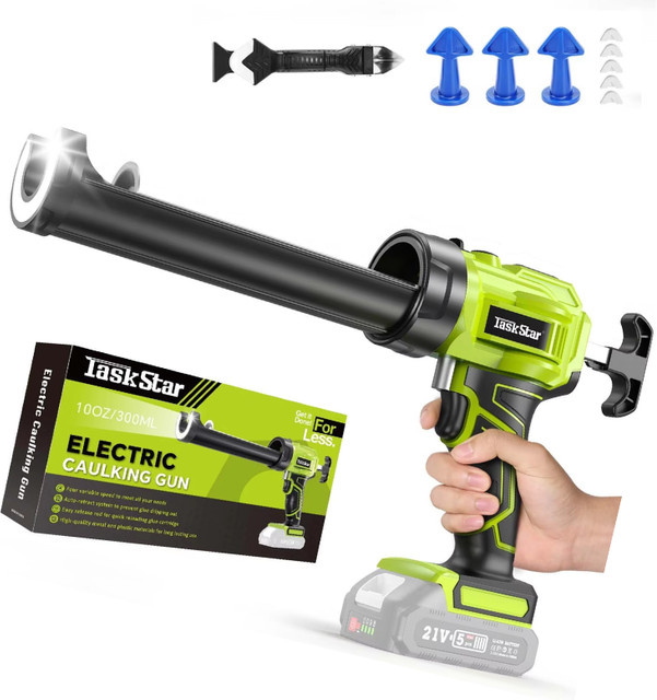 Taskstar TG140P Elektrische Anti-Tropf Kartuschenpistole in Grün für Makita ohne Akku mit LED-Licht - Bild 1