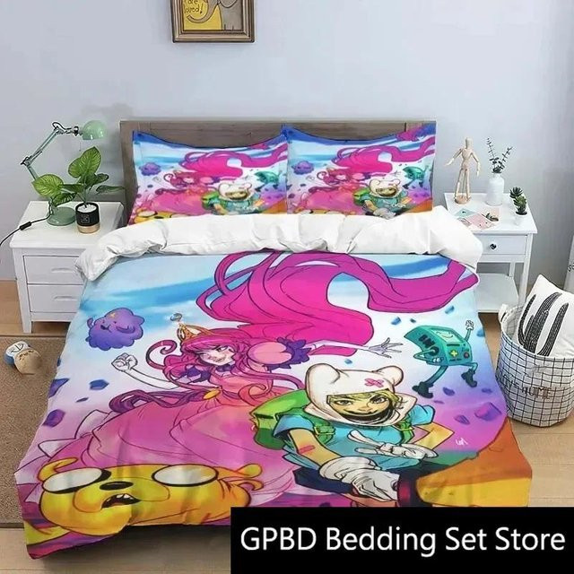 Adventure Time Bettwäsche Set mit Cartoon-Motiv von Lodestar, Mehrfarbig, B/H: 240 x 210 cm - Bild 1