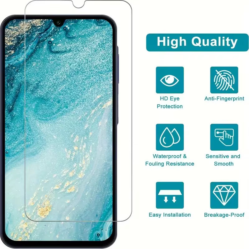 5er-Pack Gehärtetes Glas Display Schutzfolie für Realme A16S A15 A18 A53 A17 A54S A58 A52 A57 A80 A76 A78 A60 A96 A79 A92 A98 A72 in Transparent - Bild 2