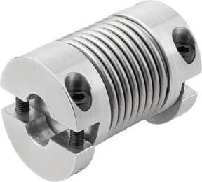 KIPP Metallbalgkupplung Größe 5 aus Aluminium in Silber, D1: 3 mm, D2: 3 mm, Länge: 25 mm - Bild 1