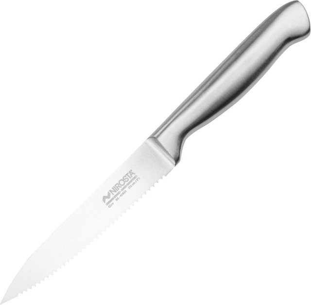 Nirosta Küchenmesser gezahnt Star aus Edelstahl in Silber mit 12 cm Klinge - Bild 1