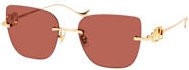 Valentino VG 0033S Sonnenbrille, randlos, quadratisch, Metall, Damen, gold, brown - Bild 1