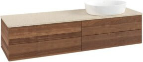 V&B Waschtischunterschrank Antao mit Frontstruktur in Warm Walnut, B: 160 cm, T: 50 cm - Bild 1