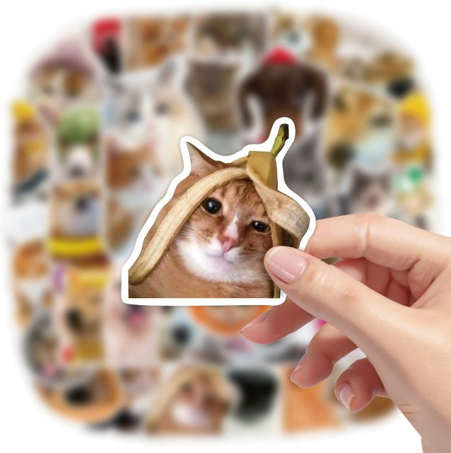 Charile Katzen- und Hundeaufkleber, Tier-MEME Dekorations-Sticker, 10-teiliges Set - Bild 1