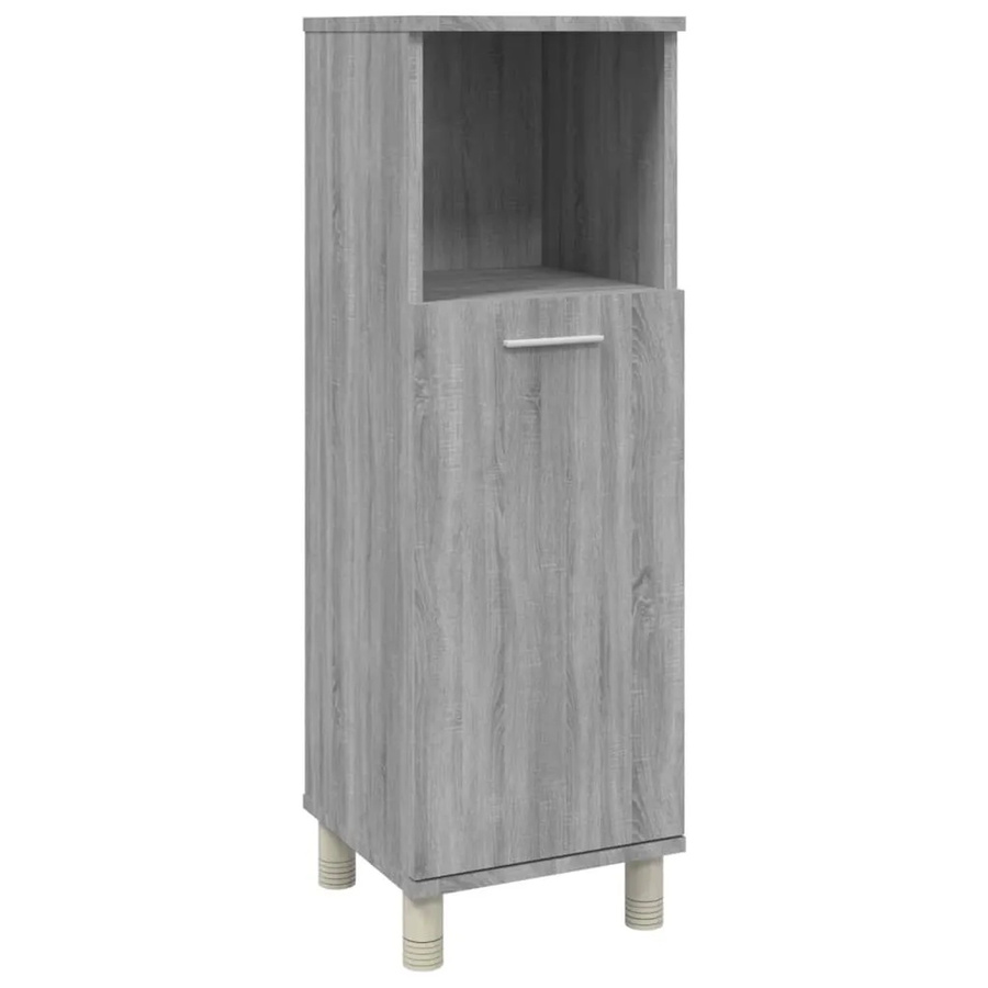 vidaXL Badschrank Grau Sonoma aus Holzwerkstoff, B/T/H: 30 x 30 x 95 cm - Bild 2