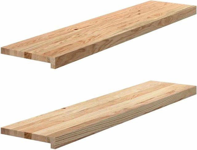 vidaXL Fensterbänke aus Massivholz Eiche, 2 Stück, Unbehandelt, Braun, B: 110 cm, T: 25 cm, H: 2 cm - Bild 1