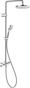 Duravit Duschsystem Wave mit Overhead-Dusche und Handbrause, Chrom, Ausladung: 442 mm - Bild 1