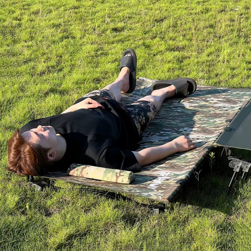 Tryhomy Campingbett aus Aluminiumlegierung, zusammenklappbares Schlafbett für Erwachsene und Kinder, maximale Belastbarkeit 150 kg, Multicolor - Bild 3