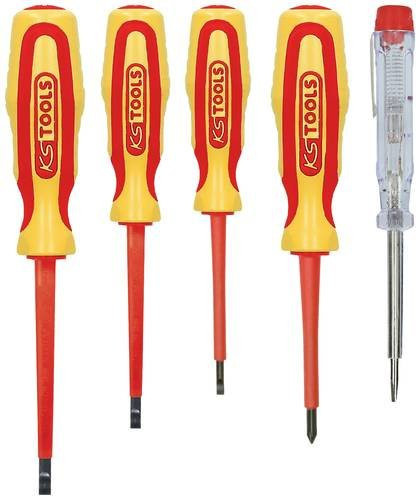 KS Tools ERGOTORQUE VDE Schraubendreher-Satz PH+Schlitz, 5-teilig, rot - Bild 1