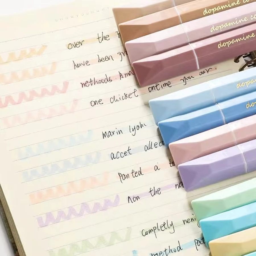 4-teiliges Textmarker-Set mit Keilspitze in verschiedenen Farben für Büro und Studium - Bild 1