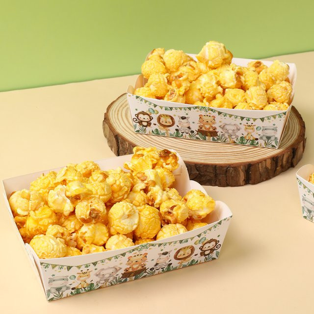 Huiran Mini Snack Tabletts mit Leopardenmuster aus Papier für Safari Thema Geburtstag und Baby Shower in Multicolour - Bild 1