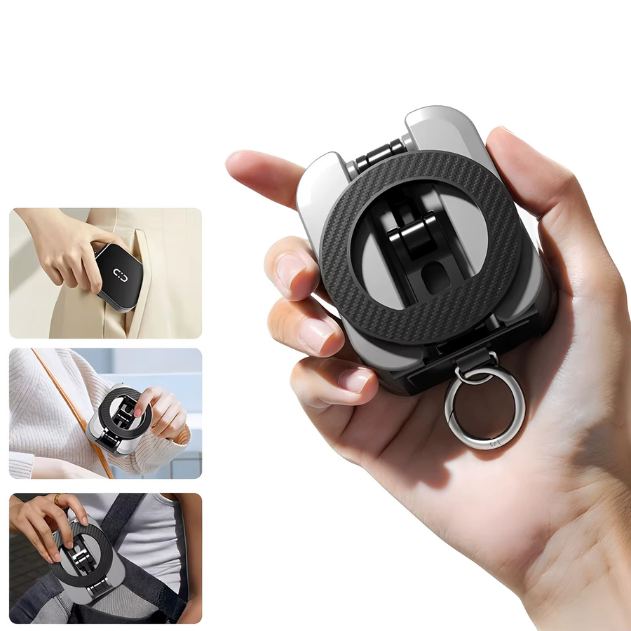 Amzwn Magnetischer Handyhalter mit universeller Tischklemme und doppelseitigen Magneten in Schwarz für iPhone 12 bis 17 Serie - Bild 2
