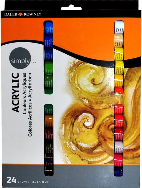 Daler-Rowney Simply Acrylfarben-Set mit 24 Farbtuben à 12 ml in Multicolour - Bild 1