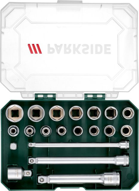 Parkside Ratschenset 2-teilig mit 20 Steckschlüsseleinsätzen im 3/8 Zoll Format - Bild 1
