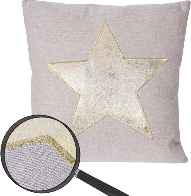 MCW Deko-Kissen Stern in Gold und Multicolor mit Füllung, B/T/H: 45 x 45 x 45 cm - Bild 1