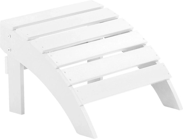 Beliani Fußhocker Retro in Weiss B: 43 cm, T: 50 cm, H: 34 cm - Bild 1