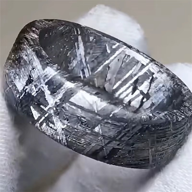 Meteorit-Ring, Silber, Vintage, Unisex - Bild 2