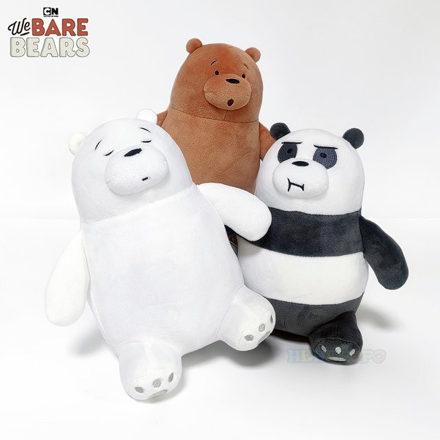 HUGKIS We Bare Bears Grizzly Panda IceBear, Plüschtier, 20 cm - Bild 1
