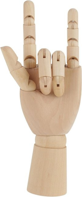 KaiSai Gelenkige Holzskulptur Hand für Künstler und Schaufensterpuppen, linke Hand, Holzfarbe - Bild 1