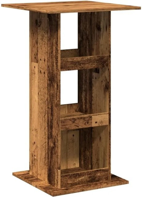vidaXL Bartisch mit Ablagen in Altholz-Optik, Farbe Braun, B/T/H: 60 x 60 x 102 cm - Bild 1