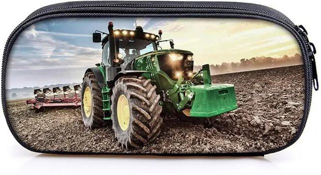 Schulmäppchen von Var Vogue mit Bauernhof und Traktor Aufdruck, bunte Stiftebox für Kinder als Federmäppchen oder Kosmetiktasche - Bild 1