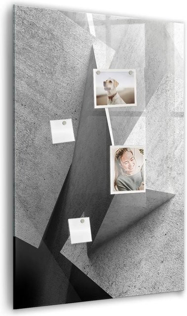 Tulup Glasmagnettafel Geometrische Abstraktion Schwarz B: 90 cm, H: 60 cm - Bild 1