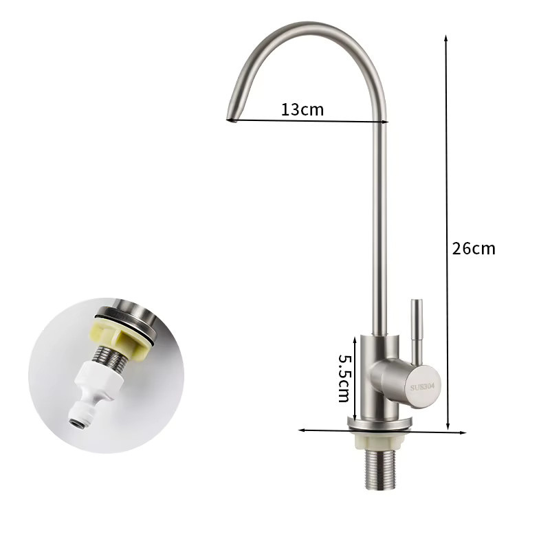 CTZSZZMM Küchenarmatur aus Edelstahl 304 in Silber mit schwenkbarem Auslauf und Einhebelmischer - Bild 2