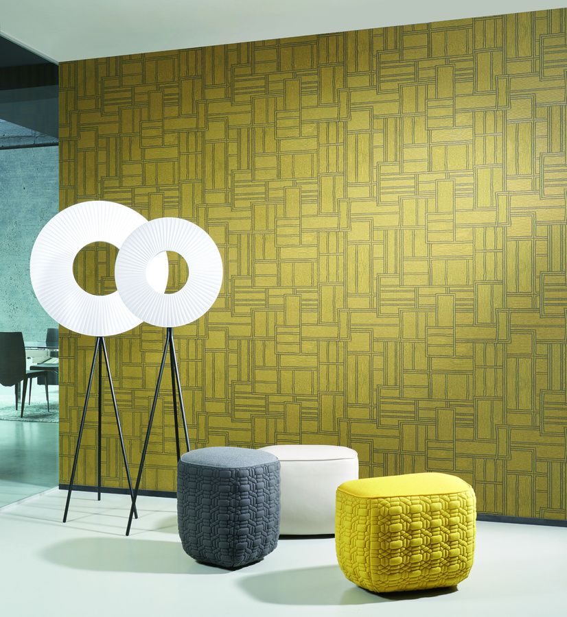 Arte Wallpaper Civilia 50562 Tapete mit geometrischem Abstract-Muster in Gelb aus Vlies - Bild 1