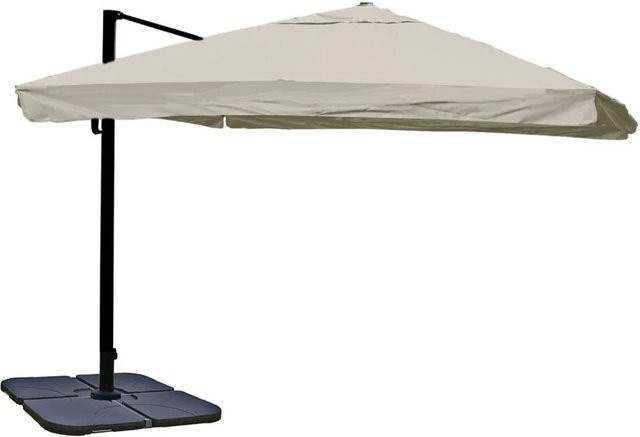 MCW Gastronomie-Ampelschirm A96 mit Ständer, drehbar, Farbe: Creme-Grau, Material: Polyester und Aluminium, B/T/H: 300 x 400 x 500 cm - Bild 2