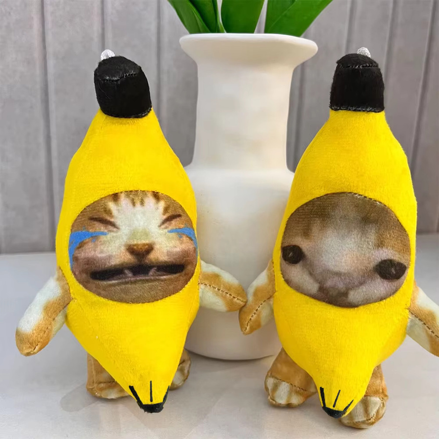 Molutian Bananen-Katzen-Puppen-Anhänger, Plüsch / Textil, Gelb, Bunt / Mehrfarbig - Bild 2