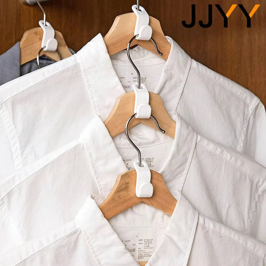 Jjyy Kleiderbügel Aufsatz Haken Set aus Kunststoff, 6 Stück, Weiß, platzsparende Aufhängung für Kleiderschränke - Bild 4