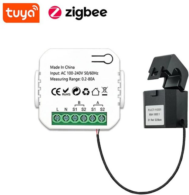 Tuya ZigBee Intelligentes Energiemessgerät für Solar-PV-Systeme zur Messung von Stromerzeugung und Verbrauch in Bunt und Weiß - Bild 1