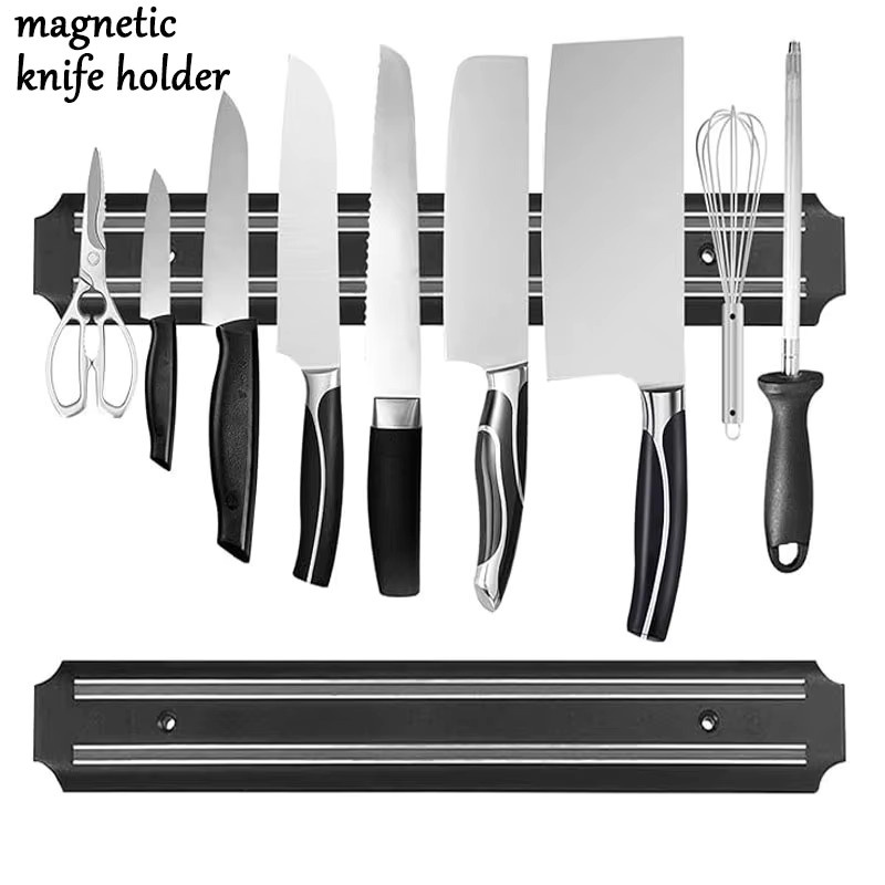 RSCHEF Magnetischer Messerhalter mit Regal zur Wandmontage, Schwarz, Metall - Bild 6