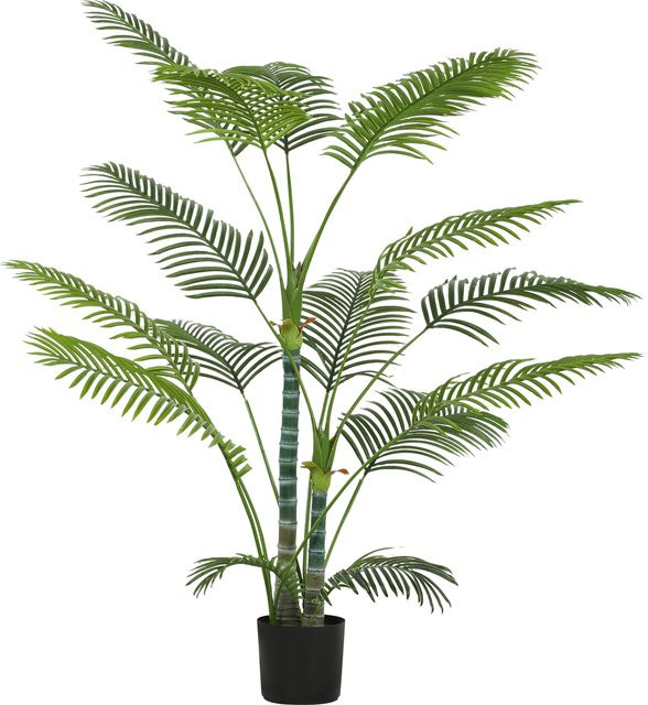Aosom HOMCOM Künstliche Palme in Grün, 175 cm Höhe, UV-beständige Kunstpflanze im Topf für Wohnzimmer, Büro oder Garten - Bild 1
