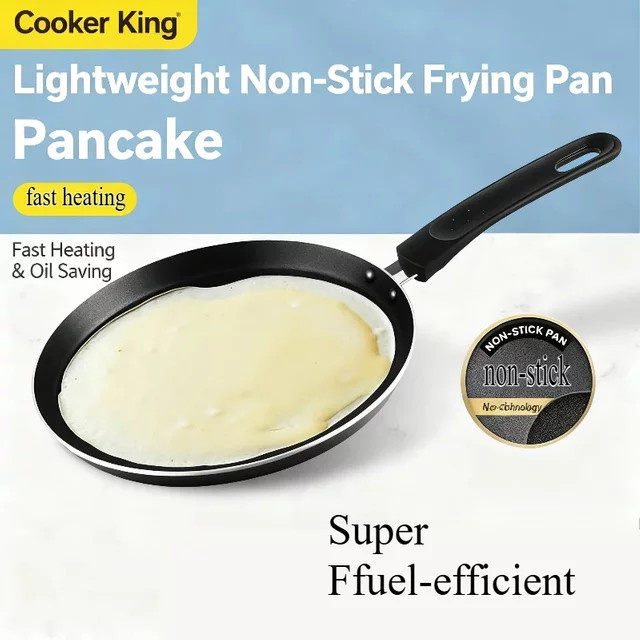COOKER KING Banji Antihaft-Bratpfanne mit flachem Boden in Schwarz, geeignet für Induktionsherde - Bild 1