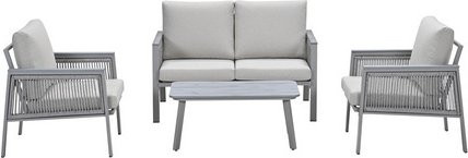 GARDEN IMPRESSIONS 4-teiliges Loungeset aus Aluminium und Vironwood in Taupe/Sand-Beige - Bild 1