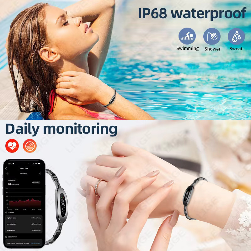 LIGE Smart-Armband für Damen und Herren in Schwarz mit Herzfrequenz- und Gesundheitsmonitor sowie Fitness-Tracker und IP68 Wasserdichtigkeit - Bild 4