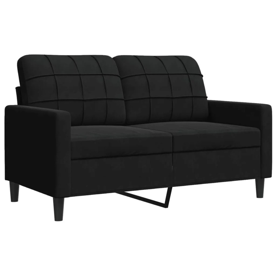 vidaXL 2-Sitzer-Sofa in Schwarz mit Samtbezug und Metallrahmen, Breite: 120 cm - Bild 2