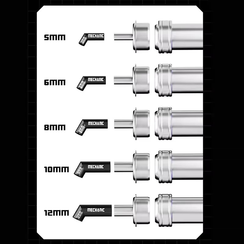 MECHANIC 861 Diagonale Luftdüse Schrägdüse für gleichmäßige Erwärmung bei PCB-Schweißreparaturen in den Größen 5 mm, 6 mm, 8 mm, 10 mm und 12 mm - Bild 3
