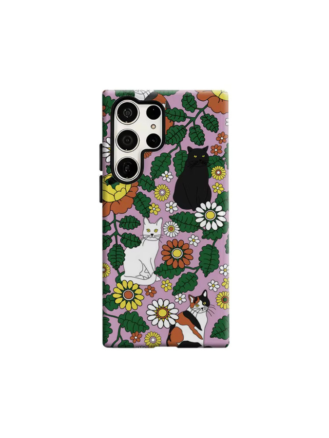 Stoßfeste Doppelschicht Handyhülle mit Katzen-Garten-Design für Samsung Galaxy S25 Ultra, S24 und S23 Ultra Plus in Multicolour - Bild 6