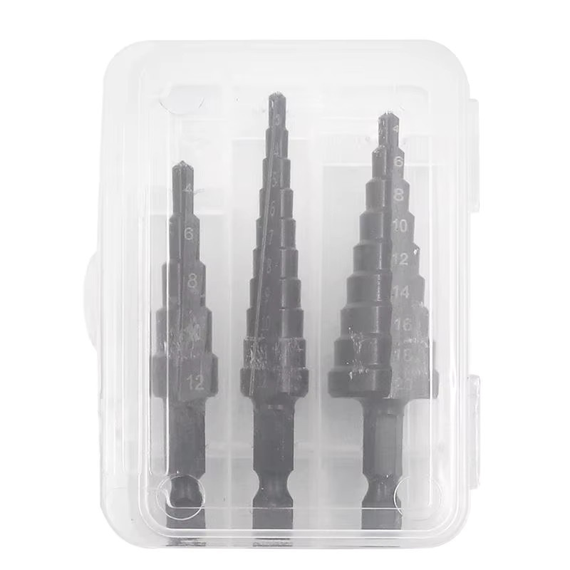 QSTEXPRESS Pagodenbohrer-Loch-Set aus Schnellarbeitsstahl mit Sechskantgriff und gerader Nut, schwarz, Durchmesser 3–12 mm, 4–12 mm und 4–20 mm - Bild 4