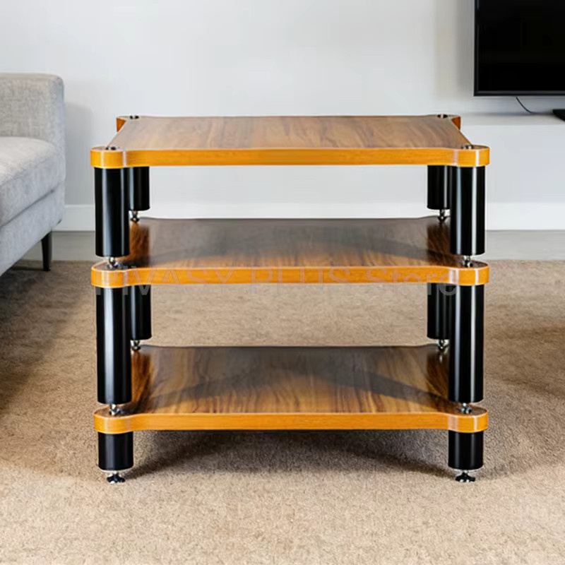 PIVASY HiFi-Audio-Rack in Braun für Heimkino, DJ und Studio mit 25 mm starken Regalböden und hoher Tragfähigkeit - Bild 3
