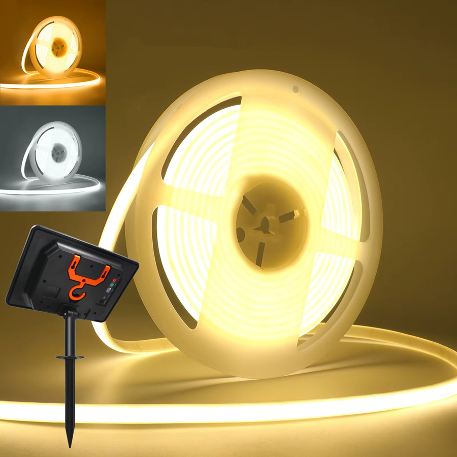GAHADA COB Solar-Neonlichtstreifen LED-Leuchte IP67 wasserdicht warmweiß für Gartendekoration - Bild 2