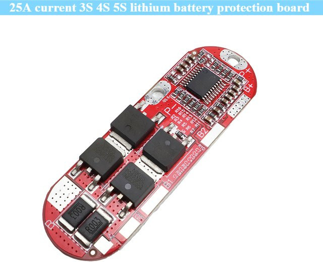Lithium-Batterie-Schutzplatinenmodul 25 A für 3S 4S 5S Akkus zum Laden und Entladen in Rot - Bild 1